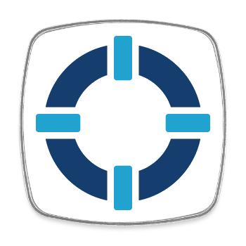 Icône solide de Lifebuoy Symbole de sécurité en secours d’urgence - Magnet carré - blanc - Devant