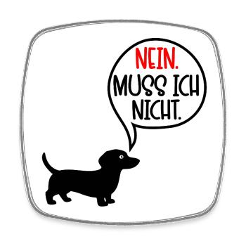 Dackel Hunde - Nein - Viereckiger Kühlschrankmagnet - Weiß - Vorne