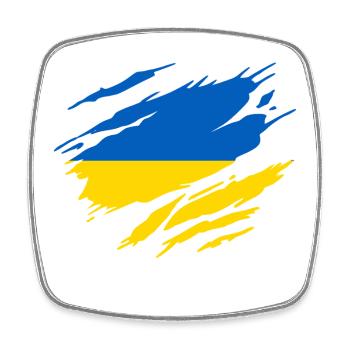 Ukraine Drapeau Ukrainien Ukrainienne - Magnet carré - blanc - Devant