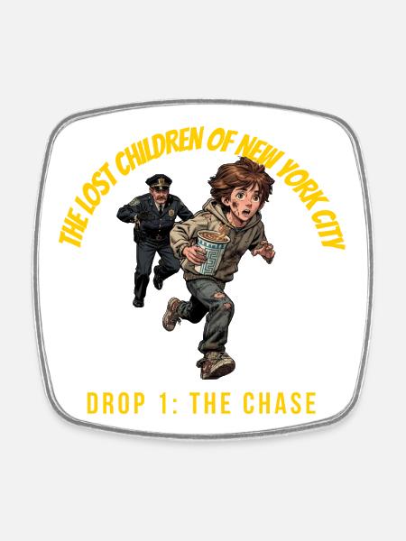 The Lost Children of New York City - Square fridge magnet - white