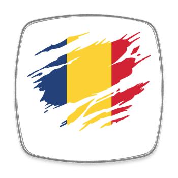 Roumanie Drapeau Roumain Roumaine - Magnet carré - blanc - Devant