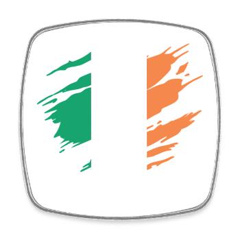 Irlande Drapeau Irlandais Irlandaise - Magnet carré - blanc - Devant