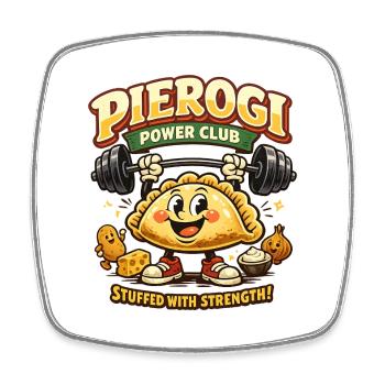 Power Club Dumplings - Square fridge magnet - white - Front