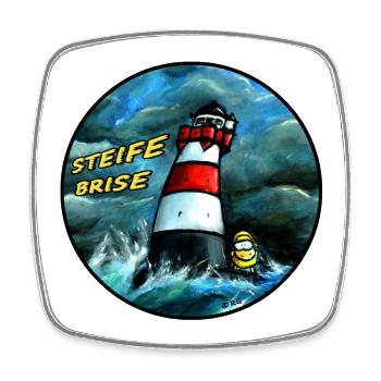 Seenotschaf-steife_brise - Viereckiger Kühlschrankmagnet - Weiß - Vorne