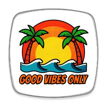 Vibes Palm Sunset - Square fridge magnet - white - Front