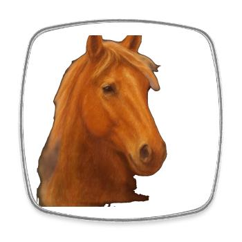 Pastel Horse - Magnet carré - blanc - Devant