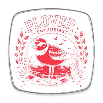 Illustrations d’oiseaux pluviers passionnés de pluvier - Magnet carré - blanc - Devant