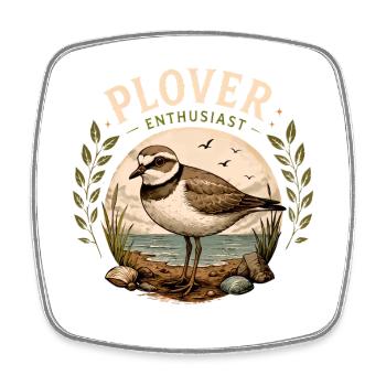 Pluvier passionné d’oiseau côtier - Magnet carré - blanc - Devant