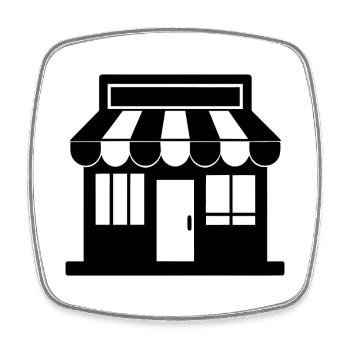 Store - Square fridge magnet - white - Front