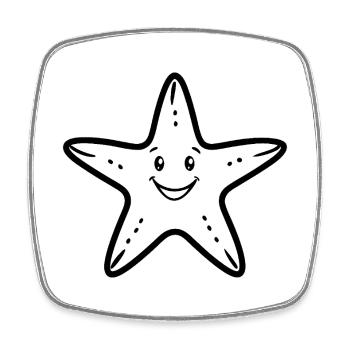 Étoile de mer - Magnet carré - blanc - Devant