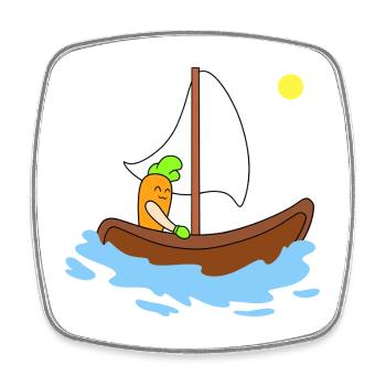 Mignonne navigation de carottes - Magnet carré - blanc - Devant