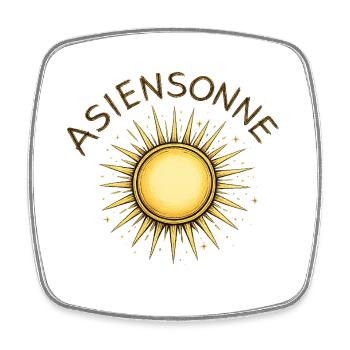 Emblème des Rayons de Soleil Dorés - Magnet carré - blanc - Devant