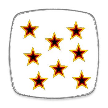 Retro Sternen Muster Schwarz - Viereckiger Kühlschrankmagnet - Weiß - Vorne