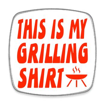 Griller - Magnet carré - blanc - Devant