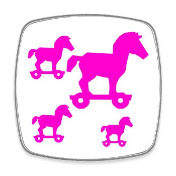 horses - Square fridge magnet - white - Front