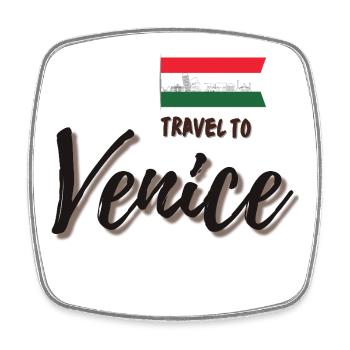 Venice Trip - Square fridge magnet - white - Front