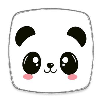 Cute Kawaii Style Panda T-Shirt - Square fridge magnet - white - Front