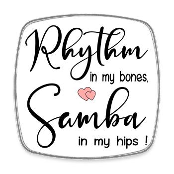 Samba Rhythm Dancing - Square fridge magnet - white - Front