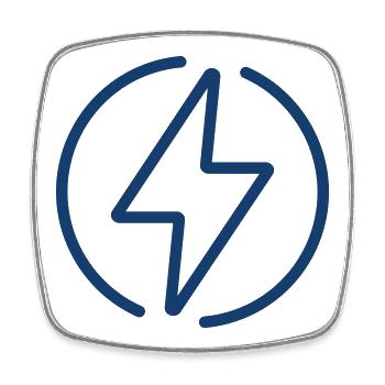 Éclair Icône solide Énergie électrique Sy - Magnet carré - blanc - Devant