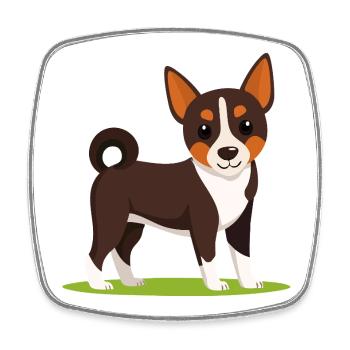 Pinscher miniature (bande dessinée) - Magnet carré - blanc - Devant