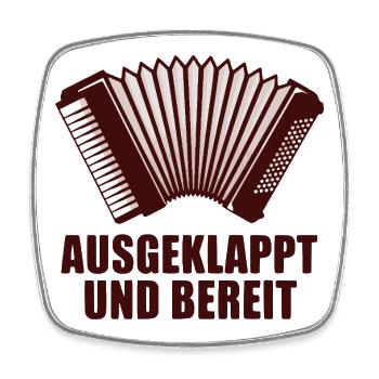Akkordeon - Ausgeklappt und bereit - Viereckiger Kühlschrankmagnet - Weiß - Vorne