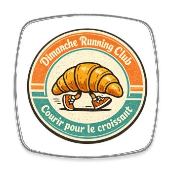 Dimanche Running Club - Courir pour le croissant - Magnet carré - blanc - Devant