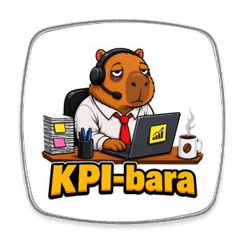 T-shirt drôle drôle de bureau de capybara d’entreprise KPIbara - Magnet carré - blanc - Devant