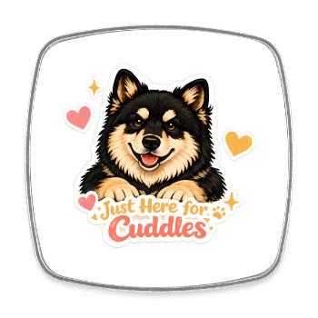 Lapphund finlandais – Juste là pour les câlins - Magnet carré - blanc - Devant
