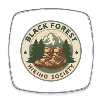 Société de randonnée de la Forêt-Noire | Insigne vintage - Magnet carré - blanc - Devant