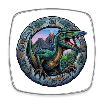 Pterosaurs in the portal ring - Square fridge magnet - white - Front