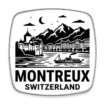 Montreaux, Suisse - Magnet carré - blanc - Devant