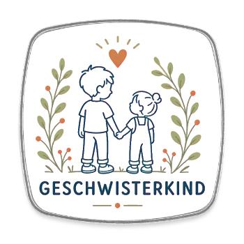 Geschwisterkind Geschwister Liebe - Viereckiger Kühlschrankmagnet - Weiß - Vorne
