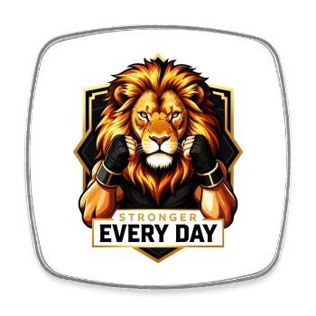 Puissance du Lion : Plus forte chaque jour - Magnet carré - blanc - Devant