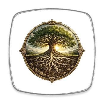 Lebensbaum - Baum des Lebens - Viereckiger Kühlschrankmagnet - Weiß - Vorne