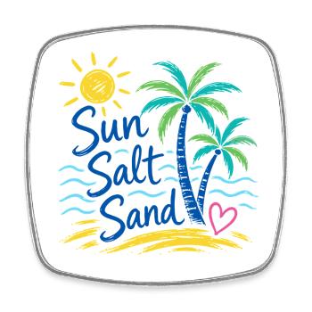 Sun Salt Sand – Sommer Strand Palmen Design - Viereckiger Kühlschrankmagnet - Weiß - Vorne
