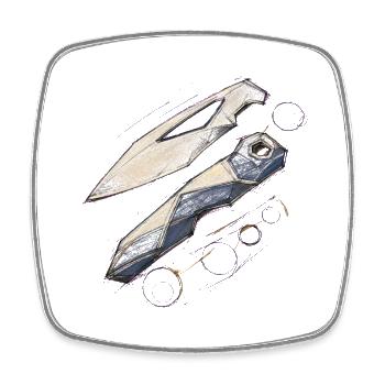 Geometric Blade Shapes - Square fridge magnet - white - Front