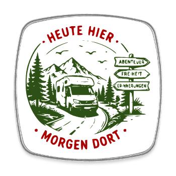 Abenteuer Roadtrip Waldsignale - Viereckiger Kühlschrankmagnet - Weiß - Vorne
