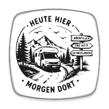 Morgen Dort Abenteuerpfad - Viereckiger Kühlschrankmagnet - Weiß - Vorne