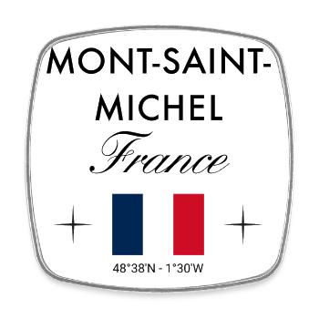 Mont Saint Michel Frankreich Koordinaten Reise - Viereckiger Kühlschrankmagnet - Weiß - Vorne
