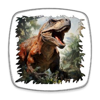 Giant T Rex in the jungle - Square fridge magnet - white - Front
