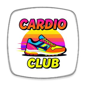 Neon Sneaker Cardio Club - Square fridge magnet - white - Front