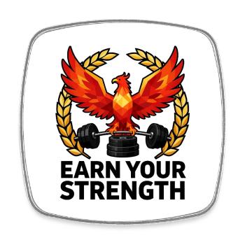 Phoenix Lifts Weights Emblem - Square fridge magnet - white - Front