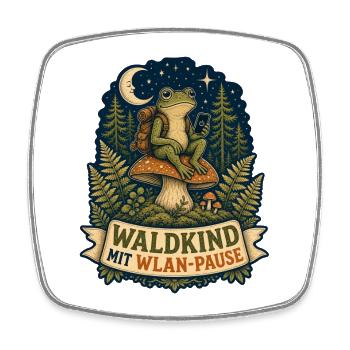 Waldkind mit WLAN-Pause - Viereckiger Kühlschrankmagnet - Weiß - Vorne