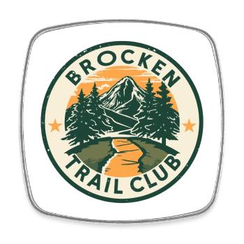 Brocken Trail Club | Resin Vintage Badge - Square fridge magnet - white - Front