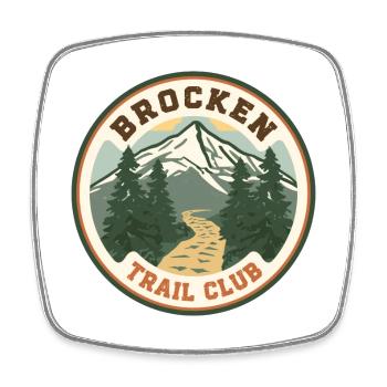 Club de Sentier Brocken | Insigne Vintage en résine - Magnet carré - blanc - Devant