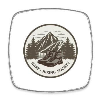 Société de randonnée du Harz | Insigne vintage de plein air - Magnet carré - blanc - Devant