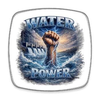 Hydropower Fist - Square fridge magnet - white - Front