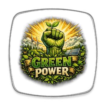 Green Power : Poings Focus Environnementaux - Magnet carré - blanc - Devant