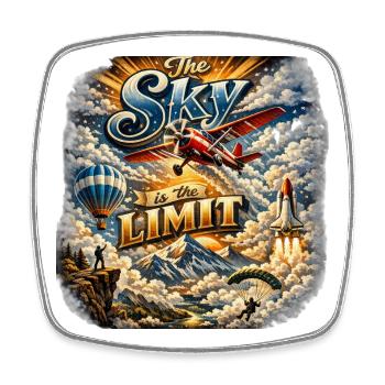 Le ciel est la limite - Magnet carré - blanc - Devant