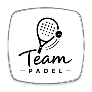 Team PADEL avec raquette de padel - Magnet carré - blanc - Devant